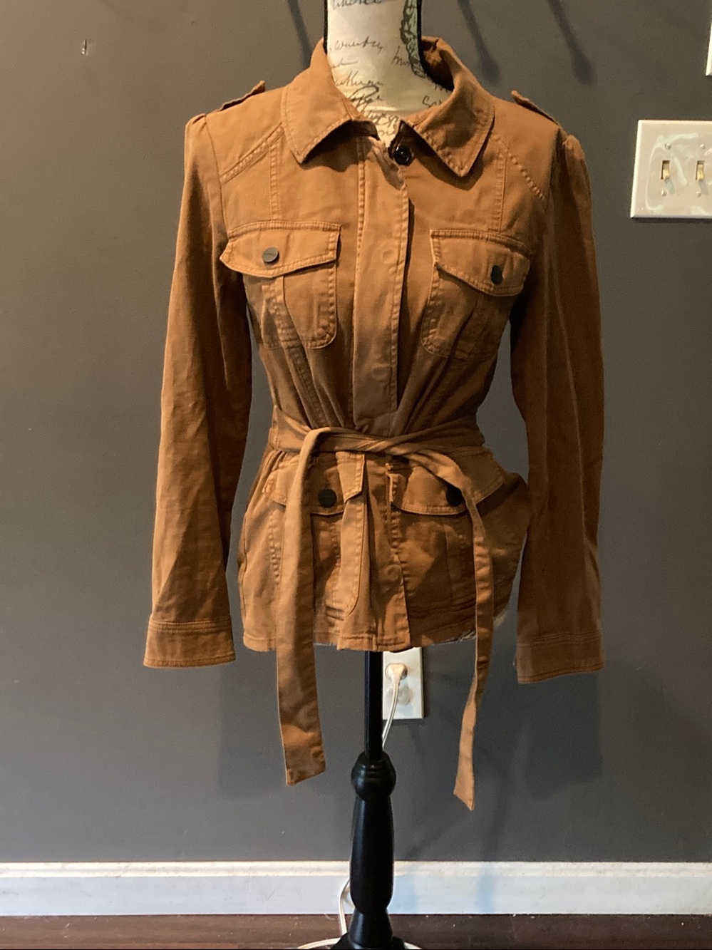 Sanctuary size small light weight 98% cotton brown jacket excellent condition
